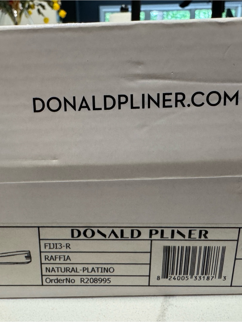 Donald J. Pliner Natural Platino Raffia Box - White - Picture 2 of 10